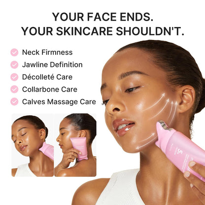 PDRN Collagen Gua Sha Neck Wrinkle Cream | Built-In Gua Sha Massager with Volufiline 5% | Firming, Contour Care for the Look of Fine Lines, Jawline, Neck, Décolleté | Korean Skincare, 3.17 Oz
